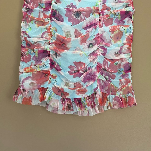 {Victoria's Secret} Floral Mesh Ruched Mini Skirt - Womens Large - NWT - Picture 4 of 10